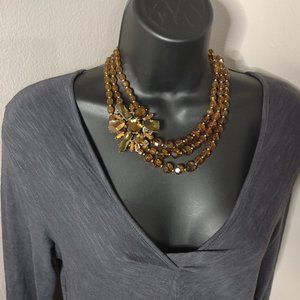 Pretty Asymmetrical Plastic Bead Layered Necklace 20 Inches Long